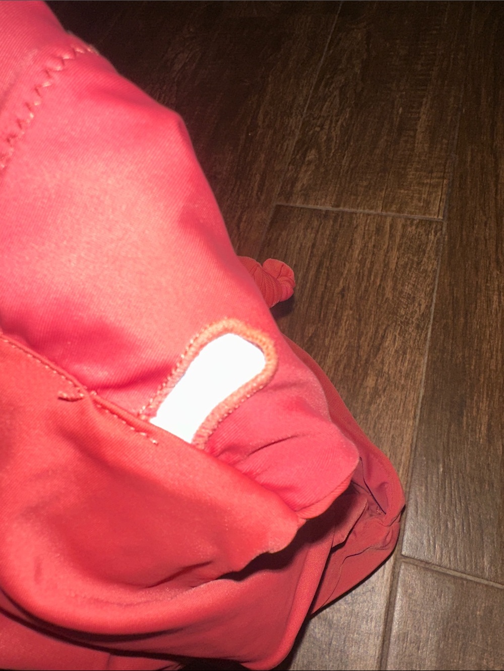 Knot Front Crop Swim Top in Coral Red - Picture 4 of 4